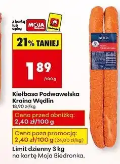 Biedronka Kiełbasa podwawelska Kraina Wędlin oferta
