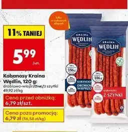 Biedronka Kabanosy drobiowo-wieprzowe Kraina Wędlin oferta