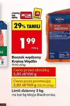 Biedronka Boczek wędzony Kraina Wędlin oferta