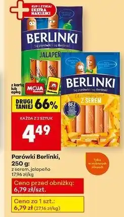 Biedronka Parówki z serem Morliny Berlinki oferta
