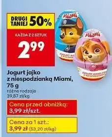 Biedronka Jogurt waniliowy jajko z niespodzianką psi patrol Miami oferta