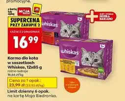 Biedronka Karma dla kota klasyczne posiłki w sosie Whiskas oferta