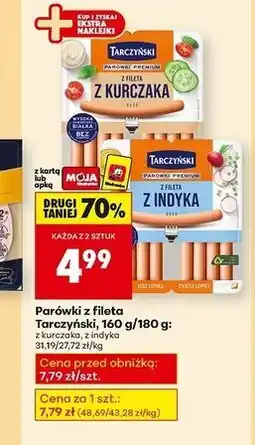 Biedronka Parówki z fileta indyka Tarczyński oferta