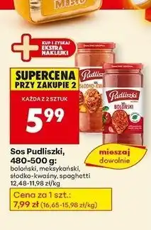 Biedronka Sos do spaghetti oryginalny Pudliszki oferta