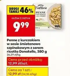 Biedronka Penne szpinak ricotta i kurczak Donatello oferta