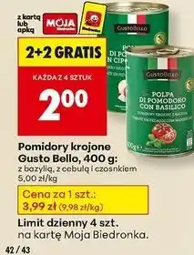 Biedronka Pomidory krojone z cebulą i czosnkiem Gustobello oferta
