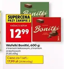 Biedronka Wafelki z kremem kakaowym Bonitki oferta