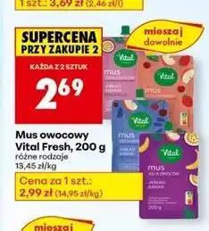 Biedronka Mus jabłko-wiśnia-truskawka Vital Fresh oferta