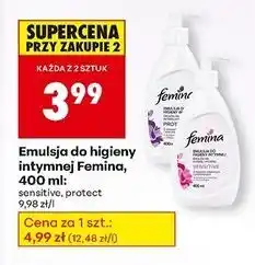 Biedronka Emulsja do higieny intymnej protect pompka Femina Intimea oferta