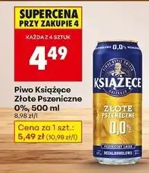 Biedronka Piwo Książęce Złote Pszeniczne 0.0% oferta
