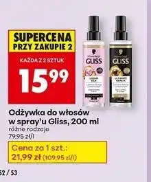 Biedronka Odżywka do włosów Gliss Kur Ultimate Repair oferta