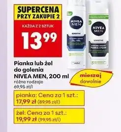 Biedronka Żel do golenia natychmiastowa ochrona Nivea Men Sensitive oferta