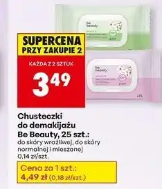 Biedronka Chusteczki do demakijażu cery normalnej i mieszanej Be Beauty Face Expertiv oferta