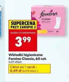 Biedronka Wkładki higieniczne normal Femina Classic oferta