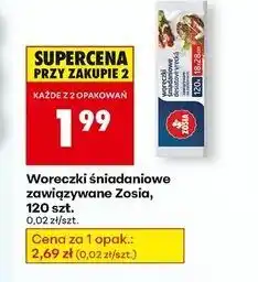 Biedronka Woreczki śniadaniowe wiązane Zosia Samosia oferta