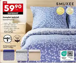 Biedronka Komplet pościeli bawełnianej 220 x 200 cm + 2 70 80 Smukee oferta