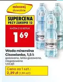 Biedronka Woda lekko gazowana Cisowianka oferta