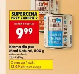 Biedronka Karma dla psa jagnięcina wołowiną i burak Maxi Natural oferta