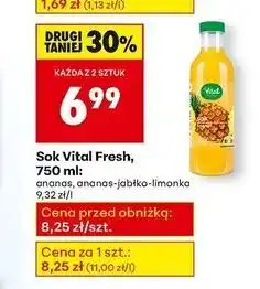 Biedronka Sok ananasowy Vital Fresh oferta