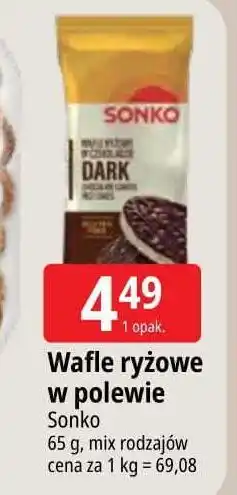 E.Leclerc Wafle ryżowe w czekoladzie deserowej Sonko oferta