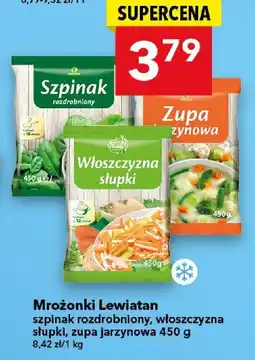 Lewiatan Mrożonki Lewiatan szpinak rozdrobniony, włoszczyzna słupki, zupa jarzynowa 450 g oferta