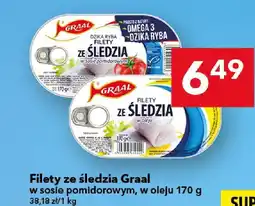 Lewiatan Filety ze śledzia Graal w sosie pomidorowym, w oleju 170 g oferta