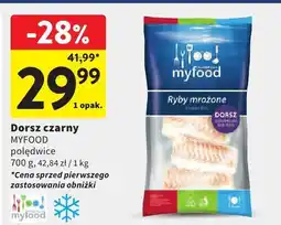 Intermarche Dorsz czarny MyFood polędwice 700 g, 42,84 zł / 1 kg oferta