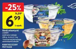Intermarche Śledź atlantycki Lisner wybrane rodzaje 280 g, 24,96 zł / 1 kg oferta