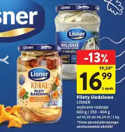 Intermarche Filety śledziowe Lisner wybrane rodzaje 600 g / 350 - 404 g oferta