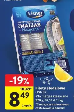 Intermarche Filety śledziowe Lisner a'la matjas klasyczne 220 g, 38,59 zł / 1 kg oferta