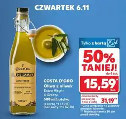 Kaufland COSTA D’ORO Oliwa z oliwek Extra Virgin Il Grezzo 500 ml butelka oferta