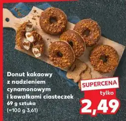Kaufland Donut kakaowy z nadzieniem cynamonowym i kawałkami ciasteczek oferta