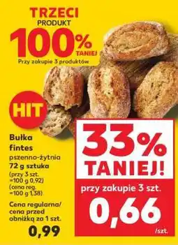 Kaufland Bułka fintes pszenno-żytnia 72 g sztuka oferta