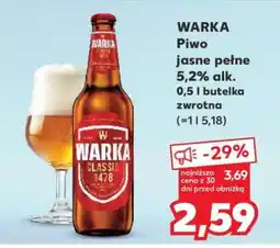Kaufland WARKA Piwo jasne pełne 5,2% alk. 0,5 l butelka zwrotna oferta