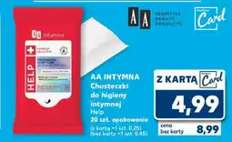 Kaufland AA INTYMA Chusteczki do higieny intymnej Help 20 szt. opakowanie oferta