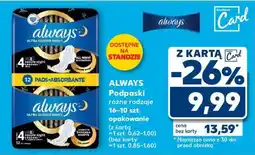 Kaufland ALWAYS Podpaski różne rodzaje 16-10 szt. opakowanie oferta