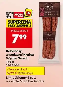 Biedronka Kabanosy z wędzarni Kraina Wędlin Select , 175 g oferta