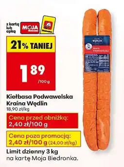 Biedronka Kiełbasa Podwawelska Kraina Wędlin oferta