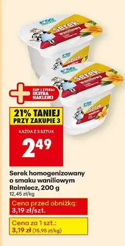 Biedronka Serek homogenizowany o smaku waniliowym Rolmlecz , 200 g oferta