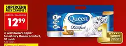 Biedronka 3-warstwowy papier toaletowy Queen Komfort, 10 rolek oferta
