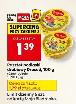 Biedronka Pasztet podlaski drobiowy Drosed 100 g oferta