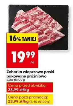 Biedronka Żeberka wieprzowe paski pakowane próżniowo oferta