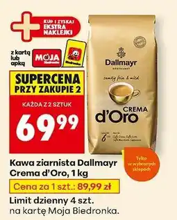 Biedronka Kawa ziarnista Dallmayr Crema d'Oro , 1 kg oferta