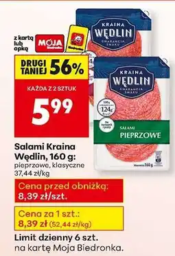 Biedronka Salami Kraina Wędlin , 160 g : oferta