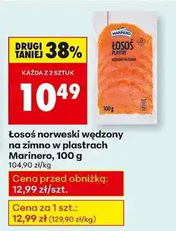 Biedronka Łosoś norweski wędzony na zimno w plastrach Marinero , 100 g oferta