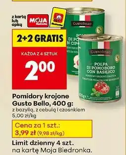 Biedronka Pomidory krojone Gusto Bello, 400 g oferta