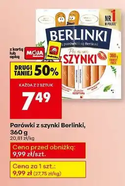 Biedronka Parówki z szynki Berlinki, 360 g oferta