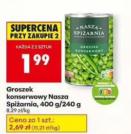 Biedronka Groszek konserwowy Nasza Spiżarnia 400 g / 240 g oferta