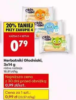 Biedronka Herbatniki Głodniaki, 3x14 g oferta