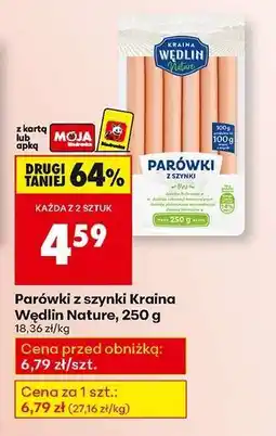 Biedronka Parówki z szynki Kraina Wedlin Nature 250 g oferta